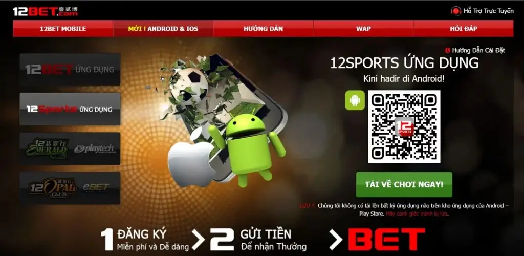 Cách tải app 12bet cho android