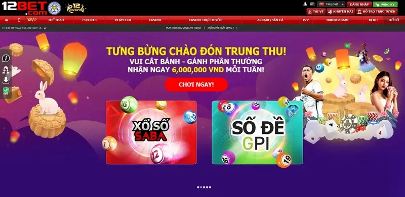 Giao diện sảnh lô đề 12bet